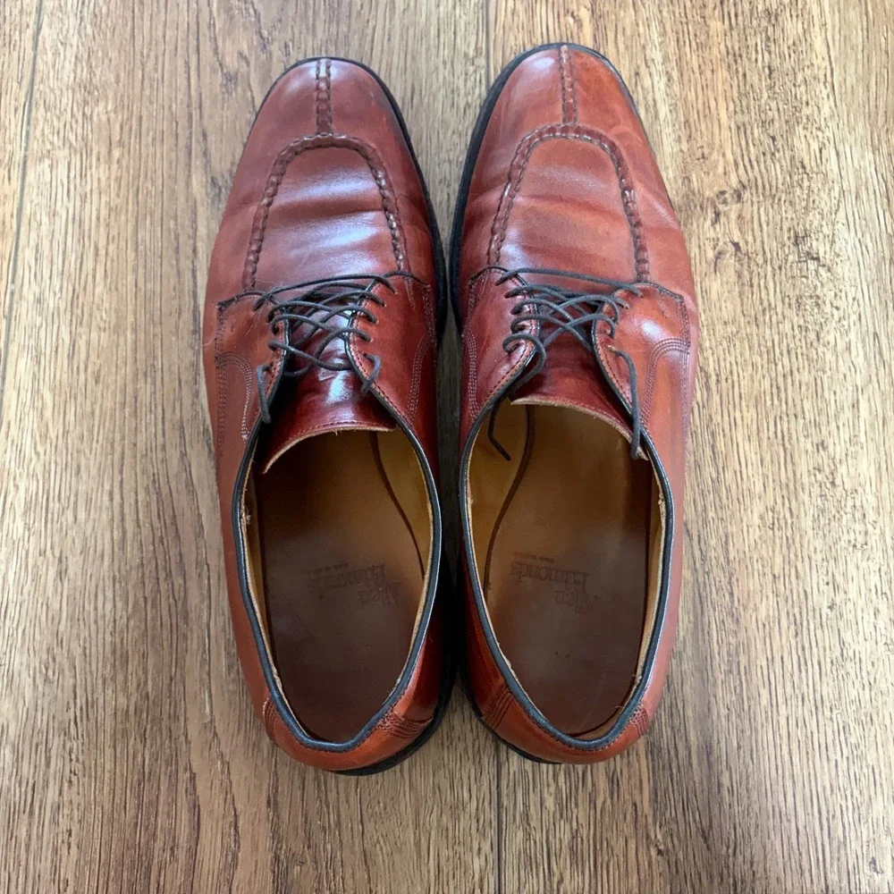 Allen Edmonds DELLWOOD Split Toe Lace Up Oxfords 11.5 D Brown USA Made Leather